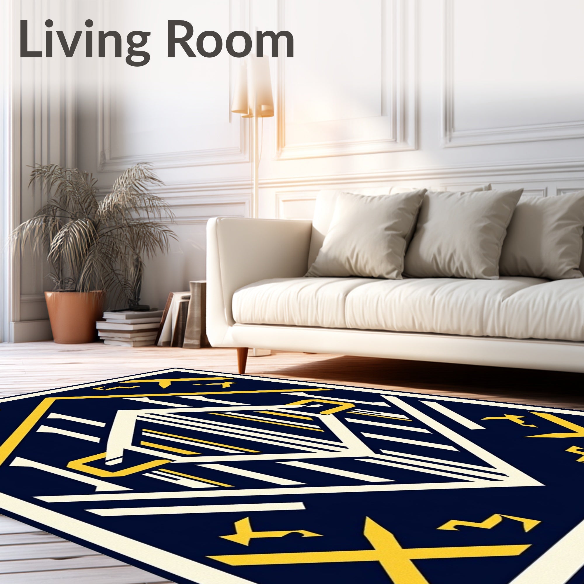Art Deco Geometric Sunburst Design Rug