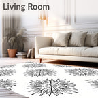 Abstract Floral Starburst Pattern Rug