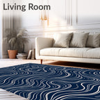 Abstract Swirls And Dot Pattern Rug