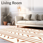 Terracotta Stripe Geometric Pattern Rug