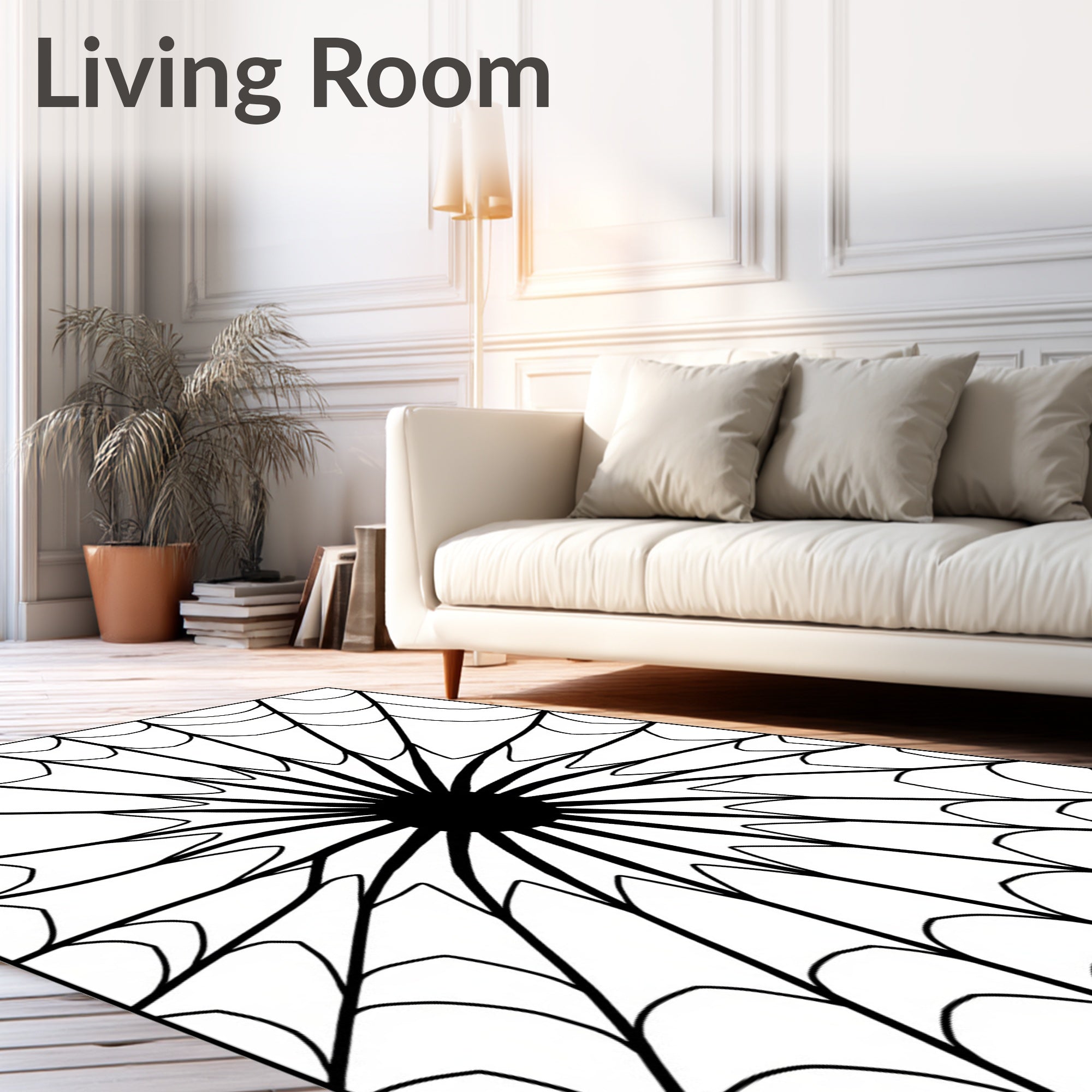 Geometric Spiderweb Pattern Rug