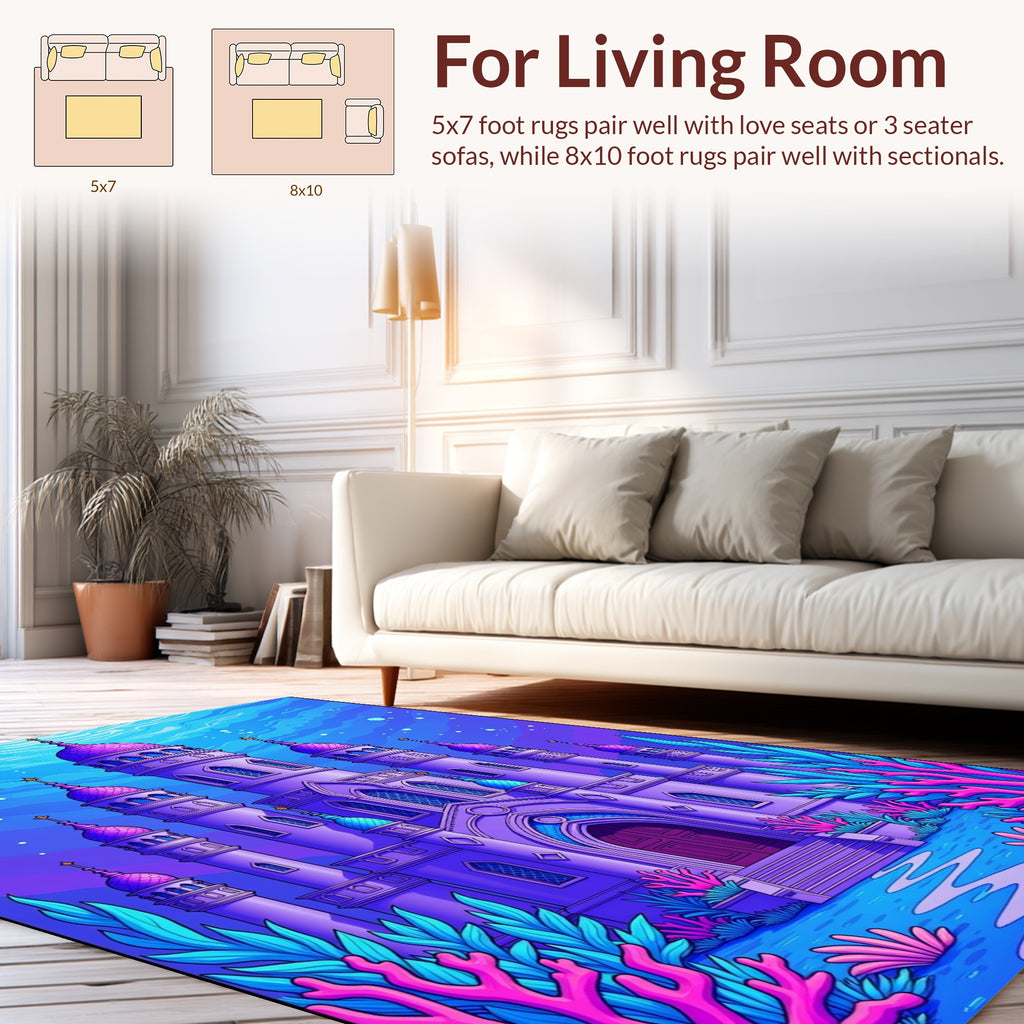 Vivid Purple Castle Under the Sea Rug