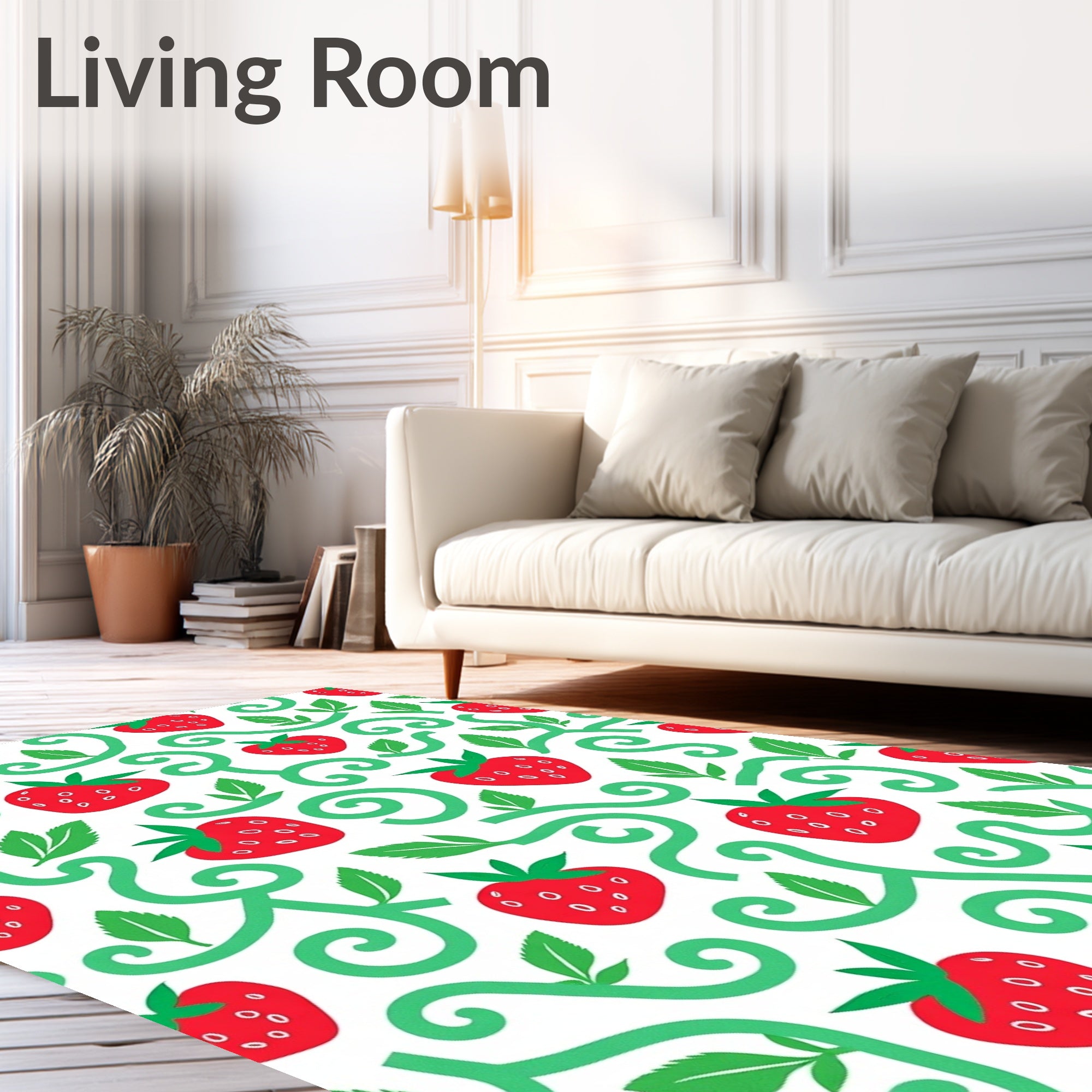 Playful Strawberry Swirl Delight Rug