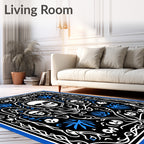 Gothic Skull Floral Pattern Rug