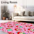 Playful Cartoon Kids Candy Cane Whimsy Rug