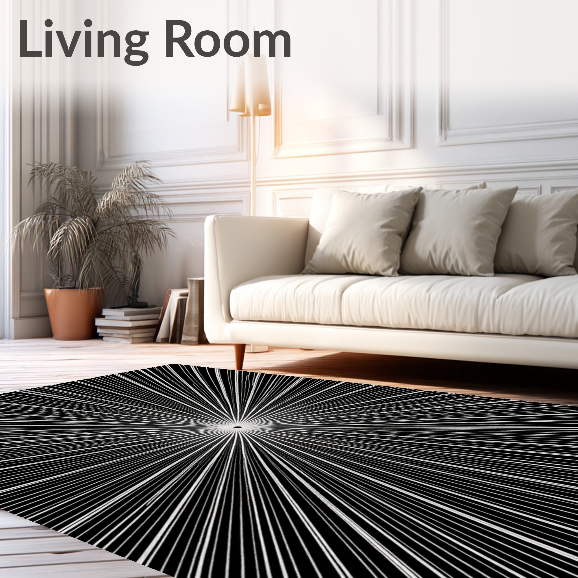Abstract Starburst Radial Design Rug