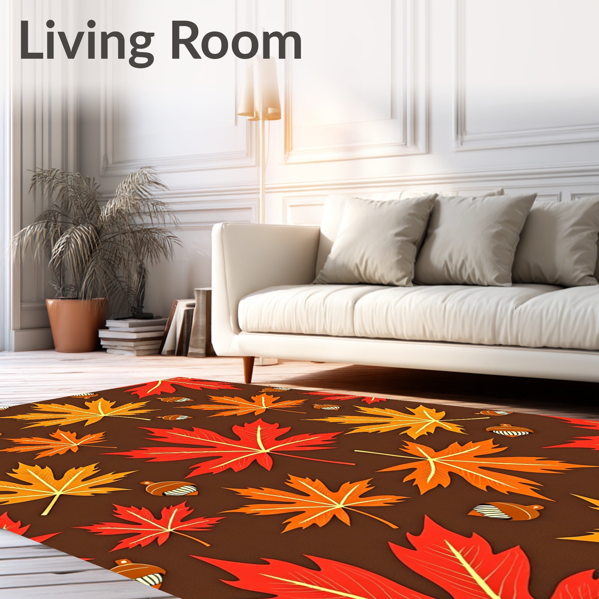 Autumn Leaves and Acorn Pattern Rug