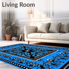 Stylized Floral Starburst With Border Design Rug