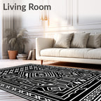 Bold Geometric Maze Pattern Rug
