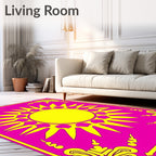 Radiant Sun With Decorative Corners Rug