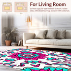 Vibrant Mandala Floral Pattern Design Rug