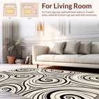 Swirling Monochrome Abstract Pattern Rug