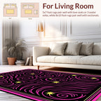 Hot Pink Swirl Star Graphic Design Rug