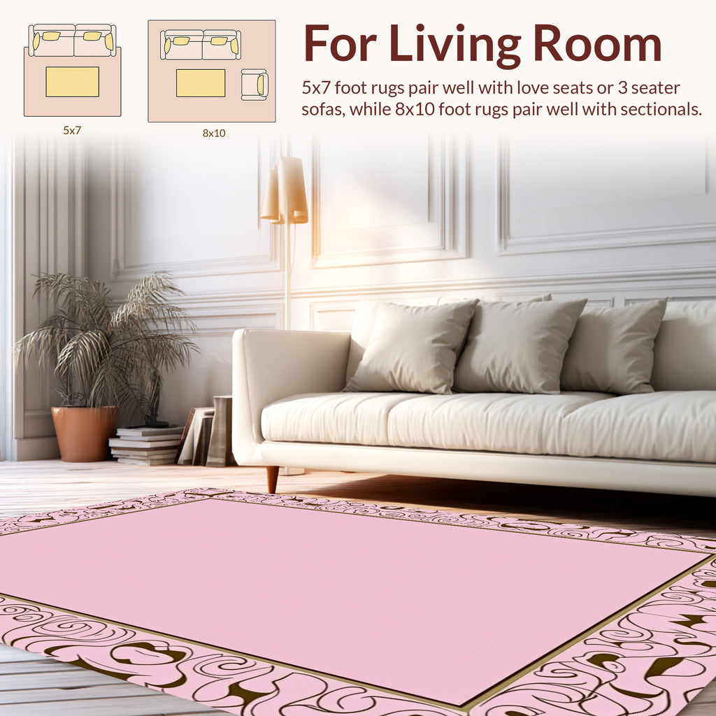 Ornate Flourish With Heart Design Rug