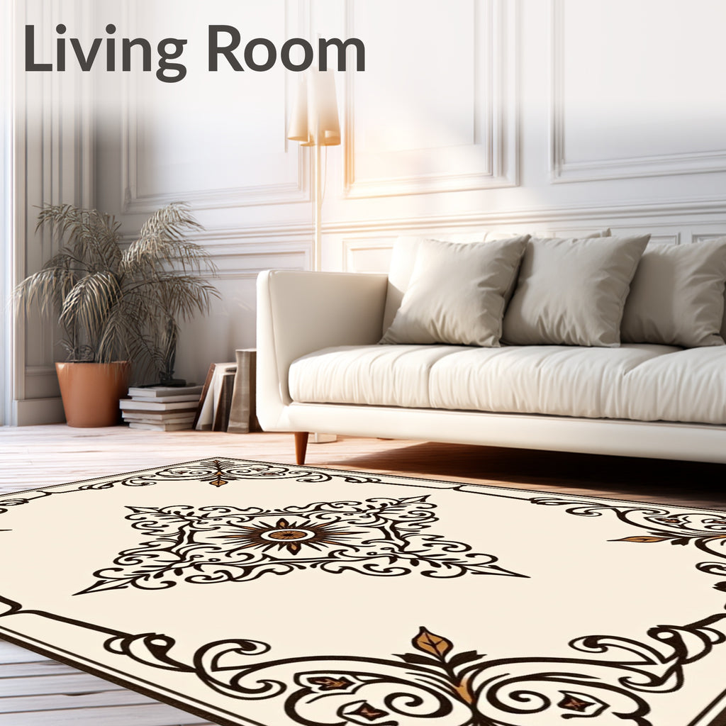 Intricate Floral Medallion Design Rug