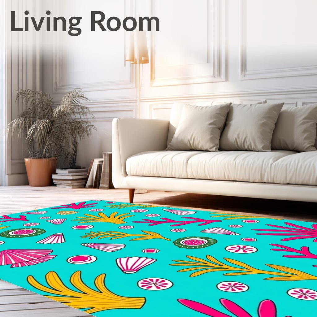 Coral Shell Artful Pattern Rug