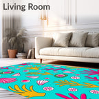 Coral Shell Artful Pattern Rug