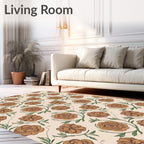 Vintage Rose Vine Pattern Rug