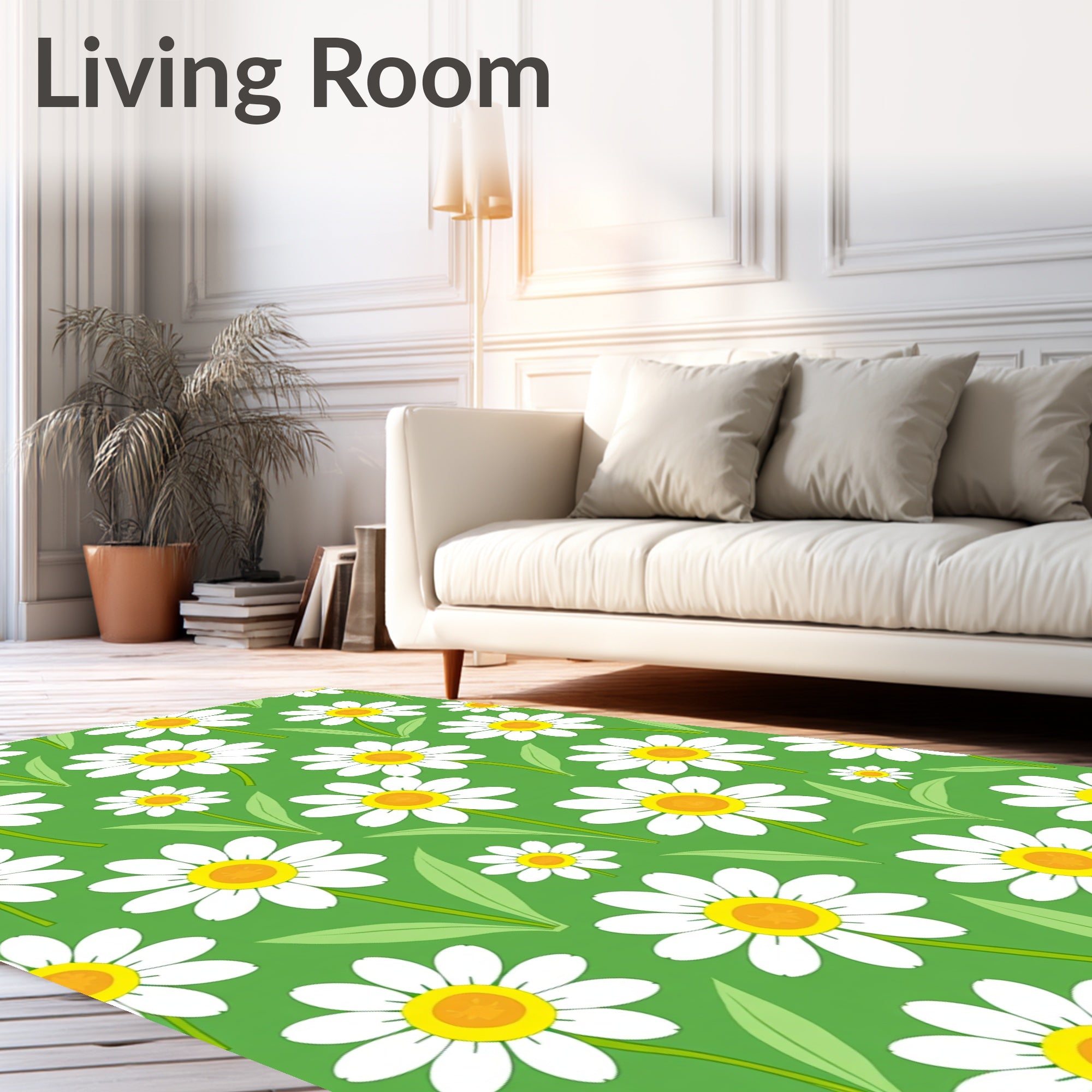 Whimsical Daisy Pattern Rug