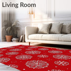 Winter Snowflake Folk Art Rug