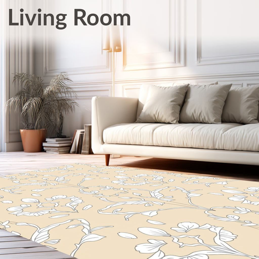 Elegant Floral Leaf Pattern Rug