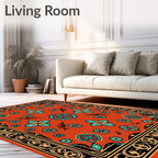 Bold Floral Abstract Tribal Rug