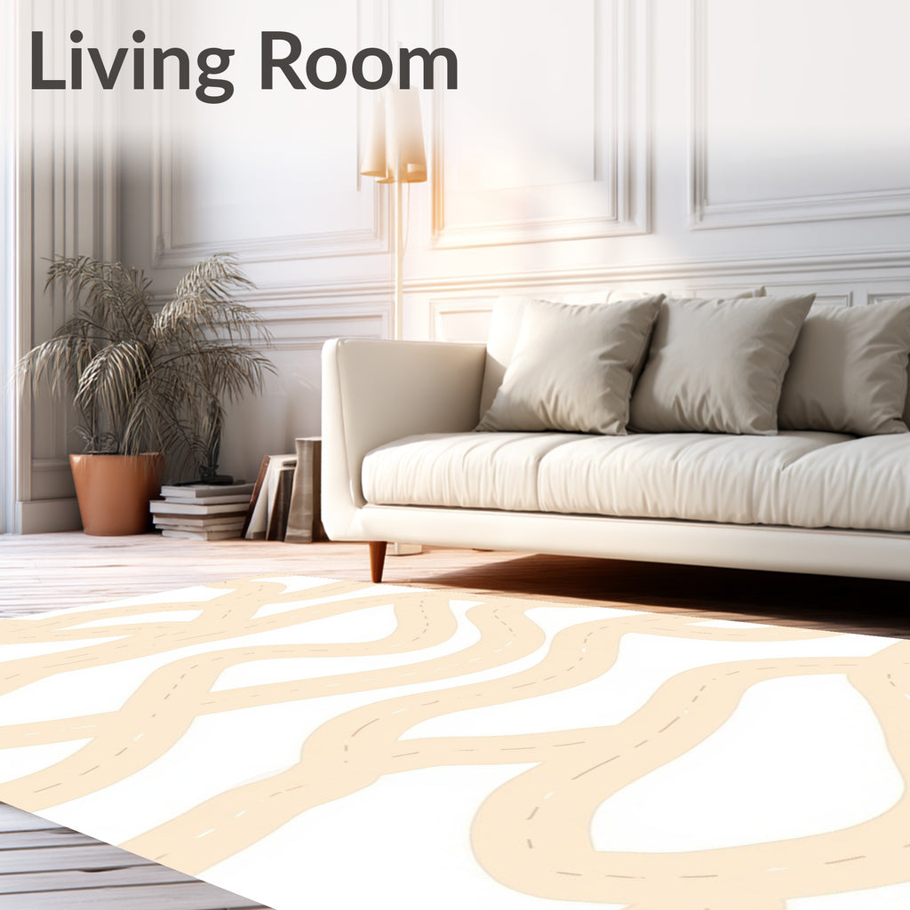 Abstract Winding Road Pattern Rug