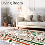 Woodland Animals On Bare Trees Design Rug