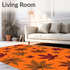Autumn Leaf Patterned Design Rug