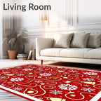 Holiday Bell Snowflake Charm Print Rug