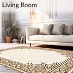 Classic Ornamental Arabesque Border Design Rug
