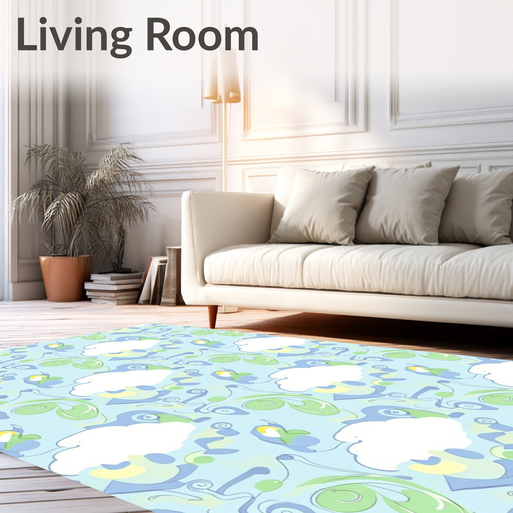 Abstract Cloud Swirl Pattern Rug