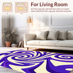 Swirl Graphic In Purple Cream Rug