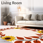 Autumn Sunflower Vine Pattern Rug