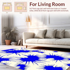 Splatter Print Abstract Blue Rug