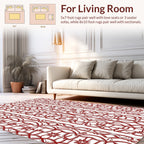 Intricate Red Floral Vine Pattern Rug
