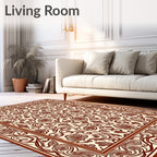 Intricate Floral Scrollwork Motif Rug