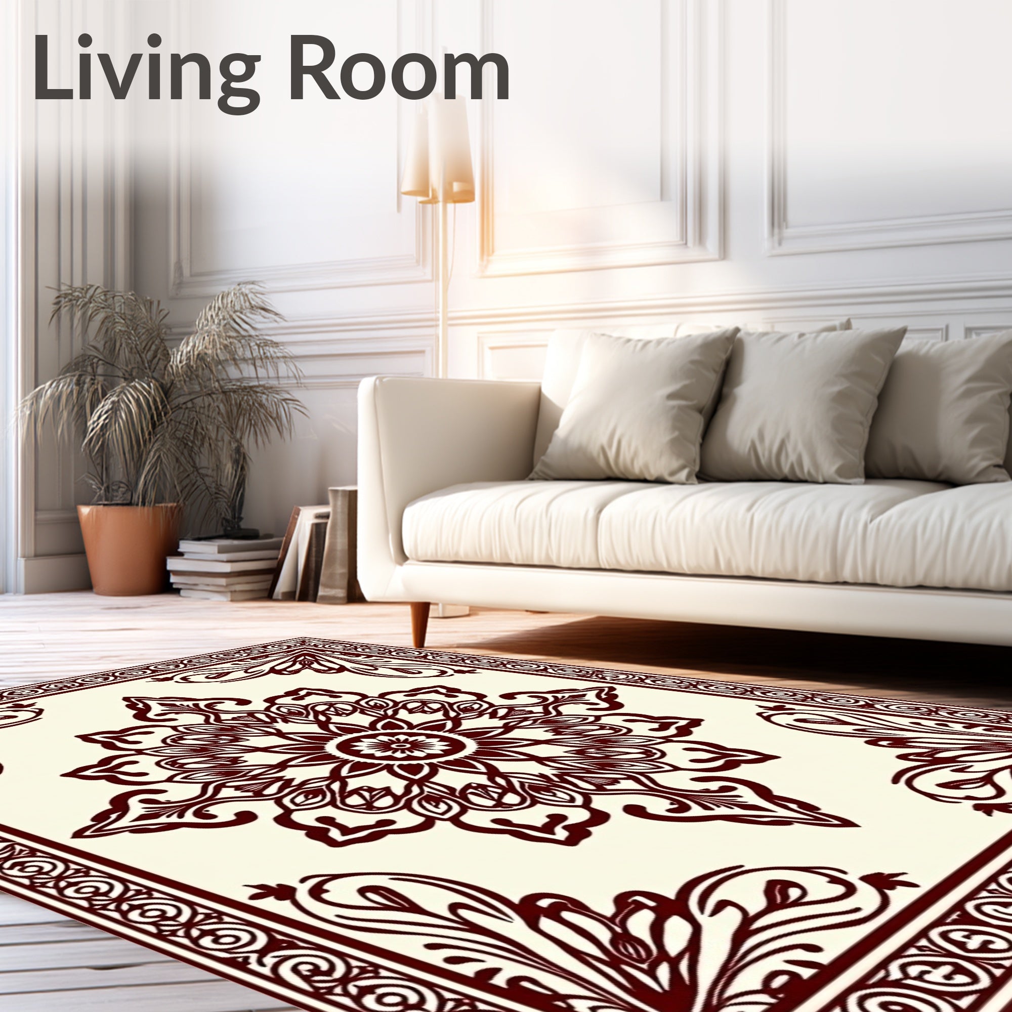 Elegant Classic Mandala Floral Design Rug