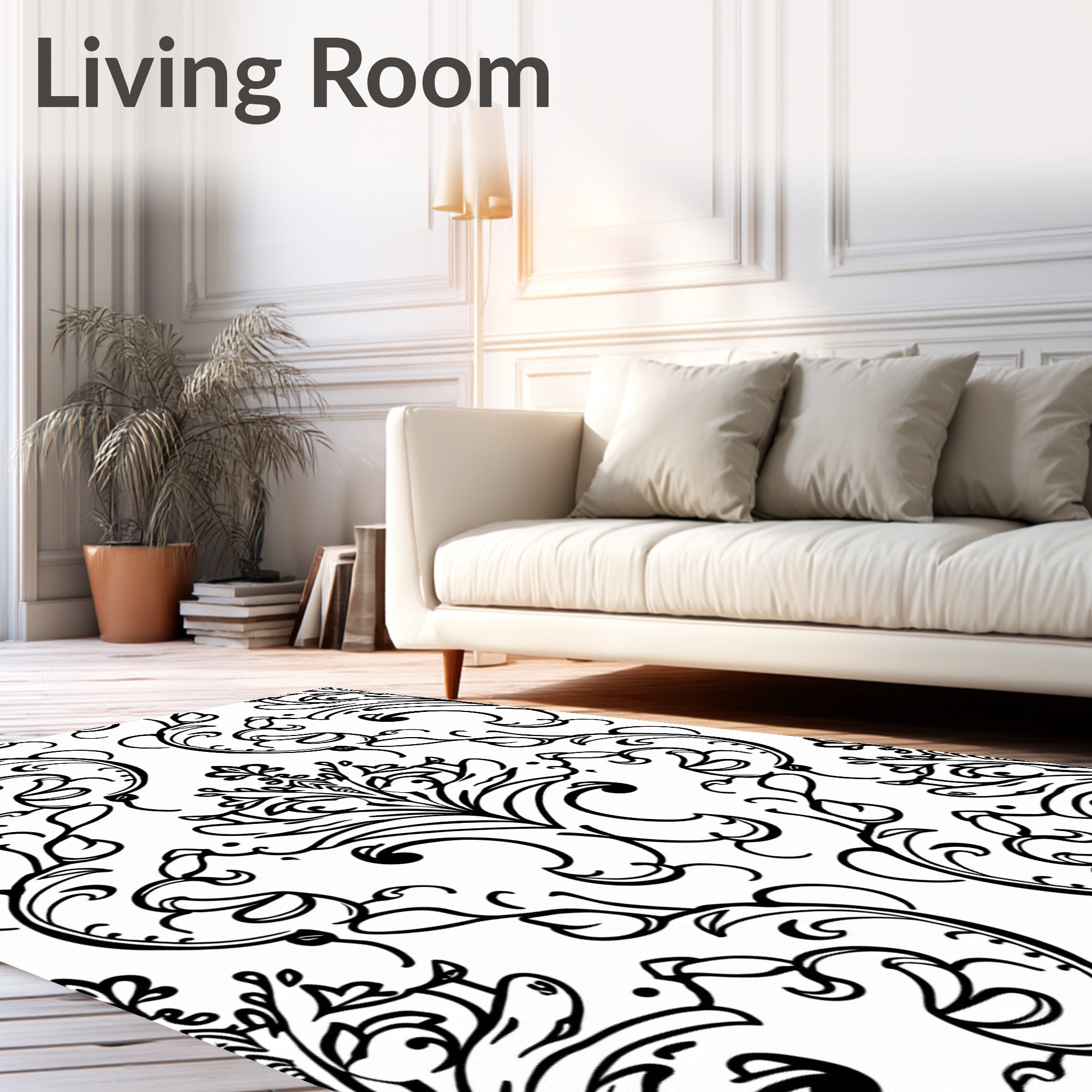 Classic Floral Scrollwork Pattern Rug