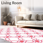 Pink Daisy Lattice Pattern Rug