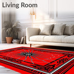 Bold Spiderweb And Floral Motif Rug