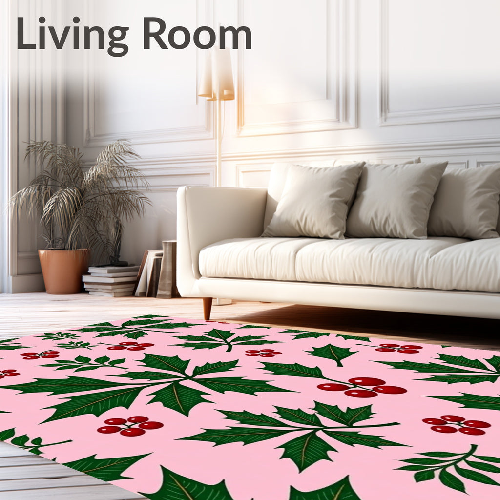 Festive Holly Berry Scatter Rug