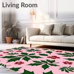 Festive Holly Berry Scatter Rug