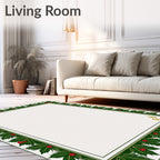 Festive Holly Berry Garland Border Rug