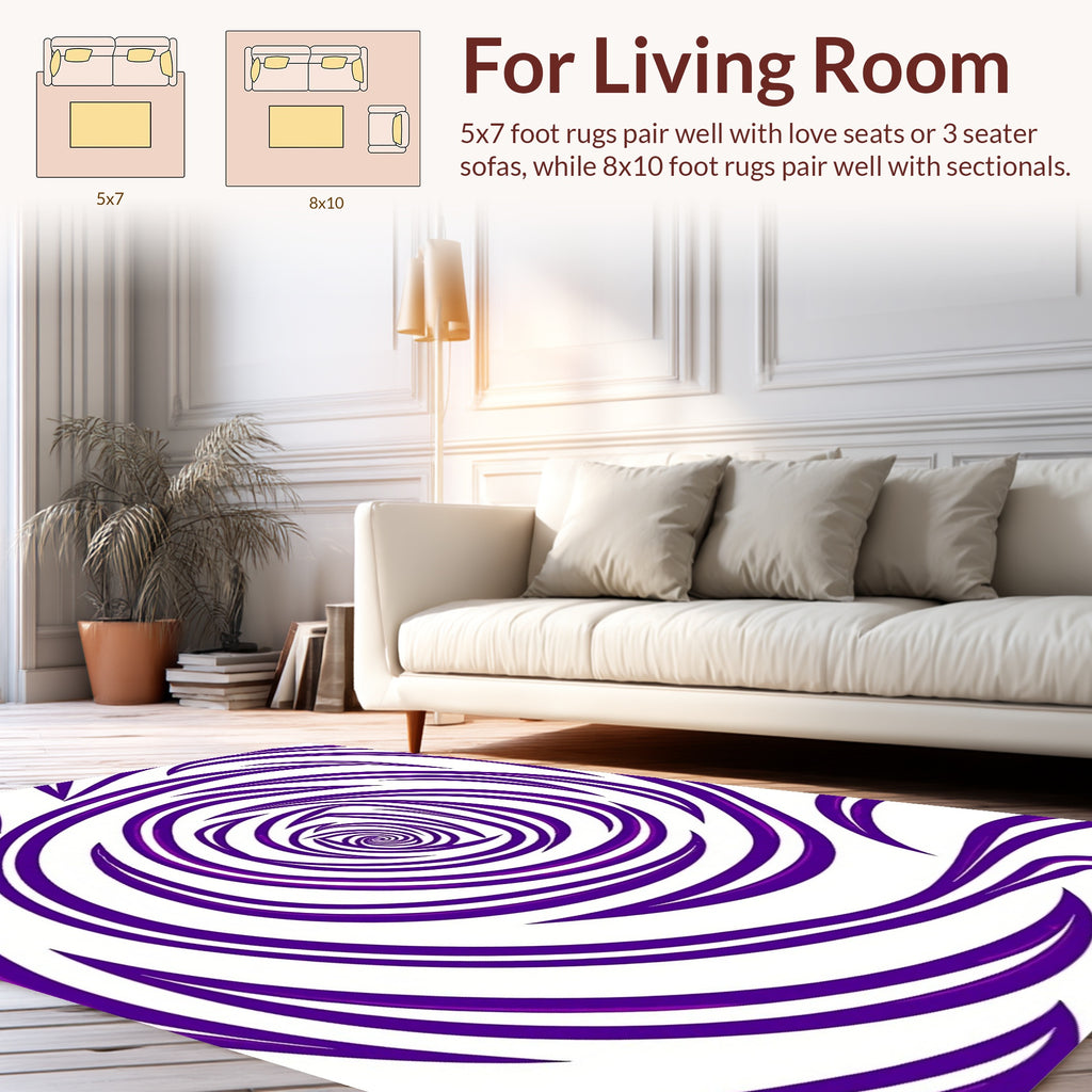 Purple Swirl Abstract Pattern Rug