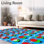 Christmas Gnomes Red Green Bright Blue Rug