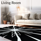 Striking Geometric Starburst Illusion Rug