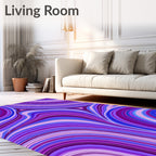 Swirling Purple And Blue Abstract Pattern Rug