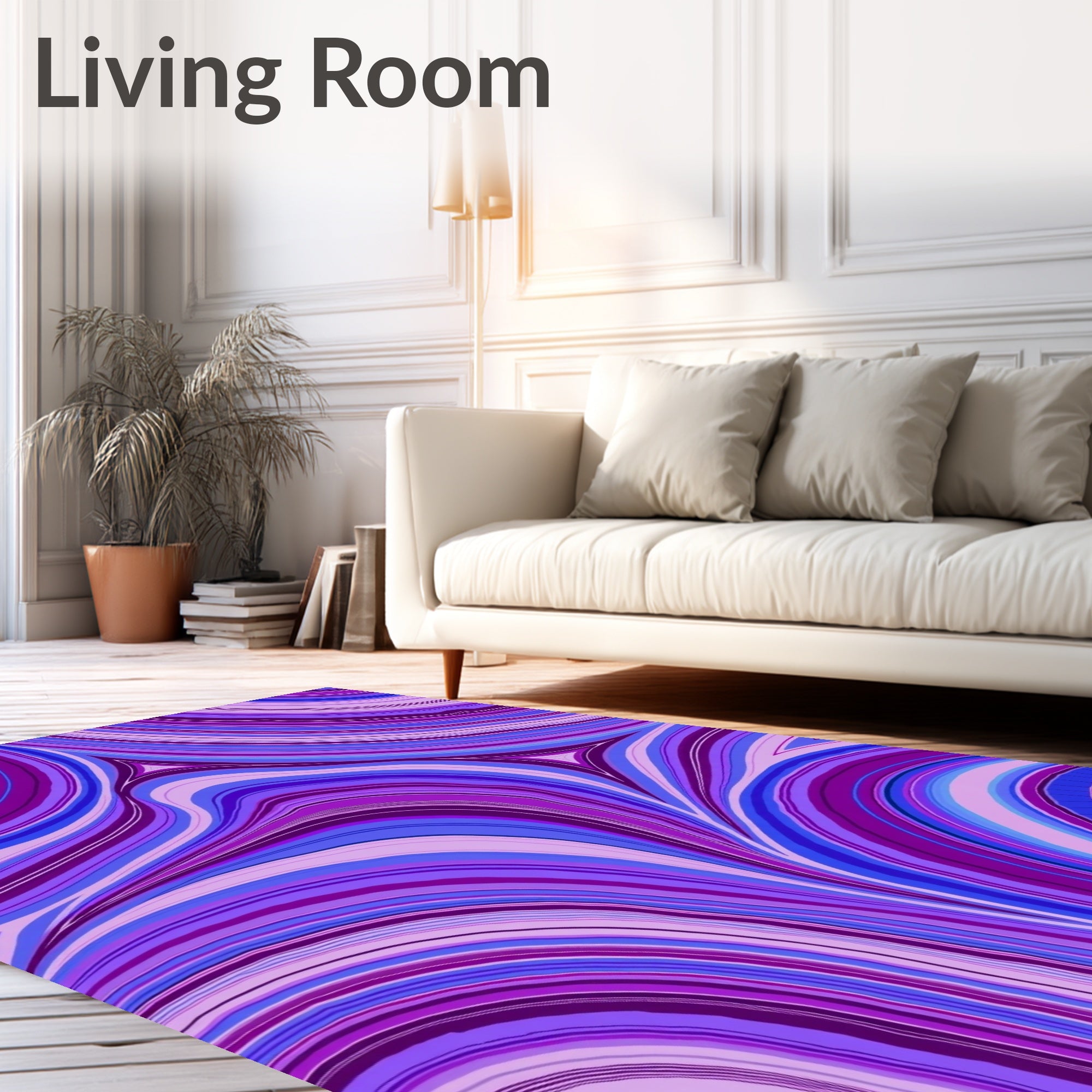 Swirling Purple And Blue Abstract Pattern Rug