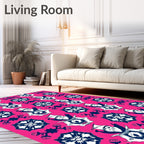 Whimsical Bird Floral Motif Rug